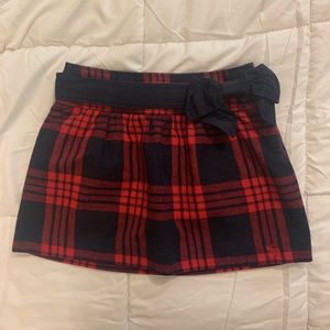 Plaid Red Skirt w/ Belt